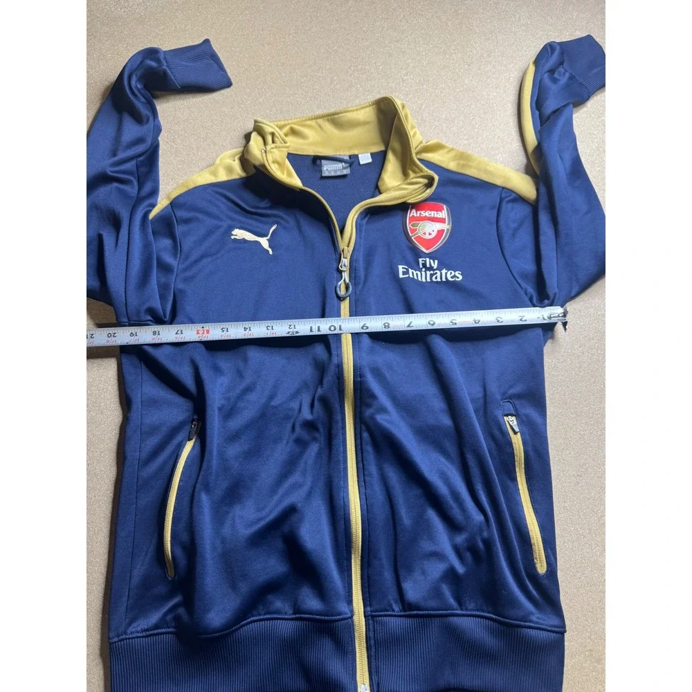 Puma Arsenal FC Track Jacket Mens Medium Navy Blue Gold Fly Emirates Full Zip